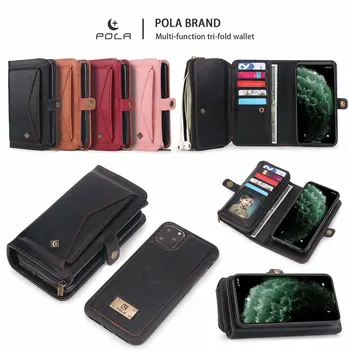 

Luxury leather case For iPhone 11 Pro case X 7 8 6s 6 Plus XS Max XR magnetic Multifunction Wallet Phone Case With Card Pocket