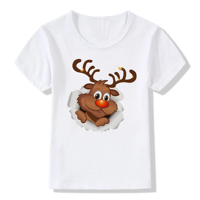 НОВАЯ РОЖДЕСТВЕНСКАЯ футболка для детей; хипстерская Милая футболка для мальчиков и девочек; модная Рождественская футболка в стиле Харадзюку; топы; одежда - Цвет: 9480