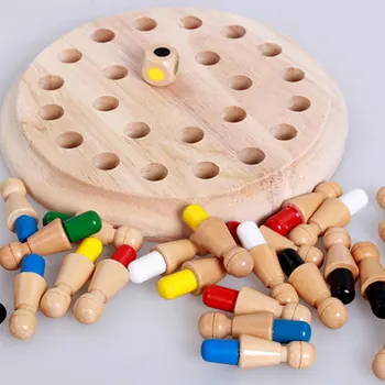 

Wooden Memory Match Stick Chess Game Kids Block Board Party Game Educational Color Cognitive Ability Family Toy Juegos De Mesa