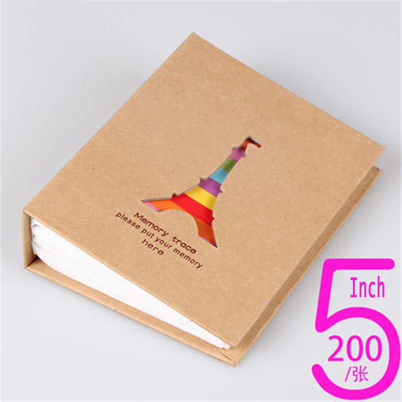 5 inch 200 sheets1 Лидер продаж, Специальное предложения Ново 5 polegadas 200 альбом 7 polegada 100 inserir Альбом infantil альбом de papel крафт dos desenhos animados - Цвет: 5 inch 200 sheets1