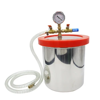 

0.8/ 1/ 3 Gallon Stainless Steel Vacuum Chamber Kit Vacuum Degassing for Vacuum Pump Acrylic Lid 1/2" for Resin Glue Rubber