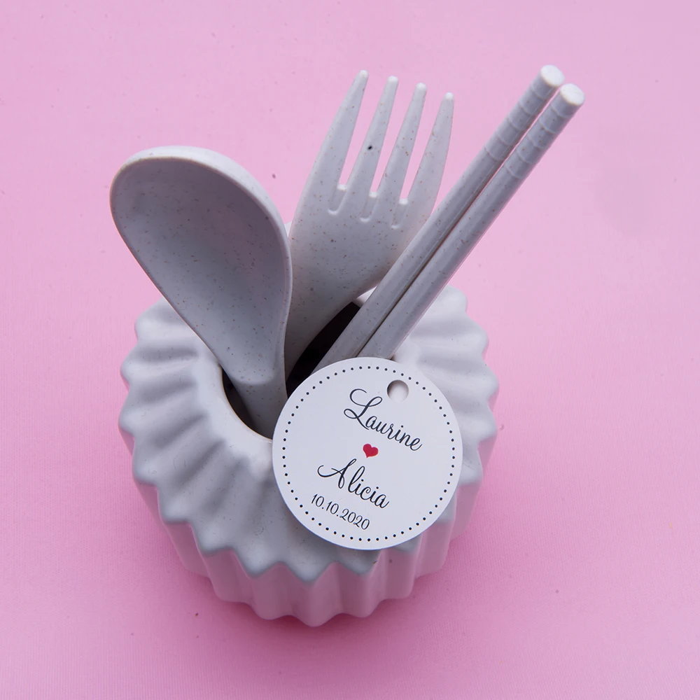 

Y16 200pcs round kraft/white paper labelHandmade Hand Made For You Gift Baked Goods product label personalized tag