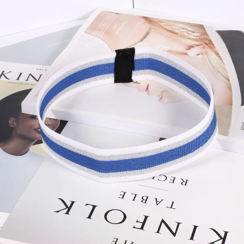 

New yoga head band versatile horizontal stripe rose band running gym exercise elastic elastic non-slip absorption sweat band