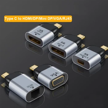 

USB C to HDMI VGA Adapter 8K Type C to Mini DP Adapter USB Type C to RJ45 Gigabit Ethernet for MacBook Samsung S20 Ultra S9 S10+