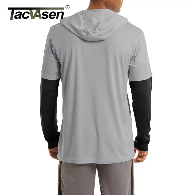 Hoodie T-Shirts Sun Protection Quick Dry Long Sleeve Rashguard TACVASEN Mens UPF 50