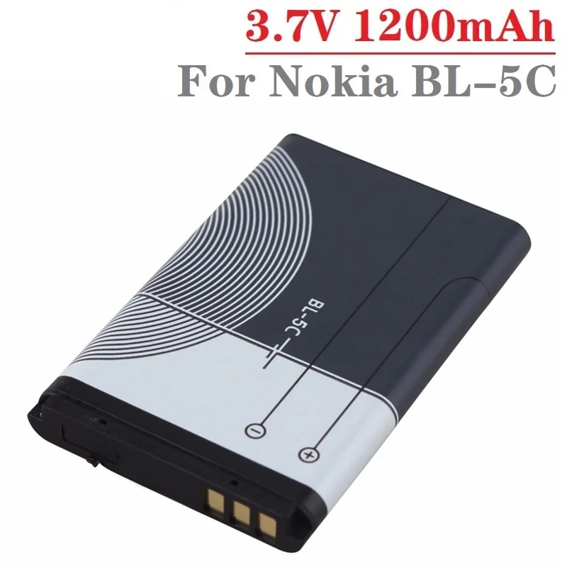 

PYLRC 1Pcs BL-5C BL5C BL 5C Replacement Li-ion Battery for Nokia 1112 1208 1600 2610 2600 n70 n71 3.7v 1200mAh Lithium Batteries