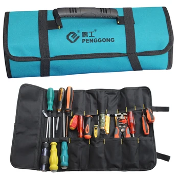 

Rolled Up Electricians Carpenters Tools Storage Pouch Holder Wrench Gadgets Bag