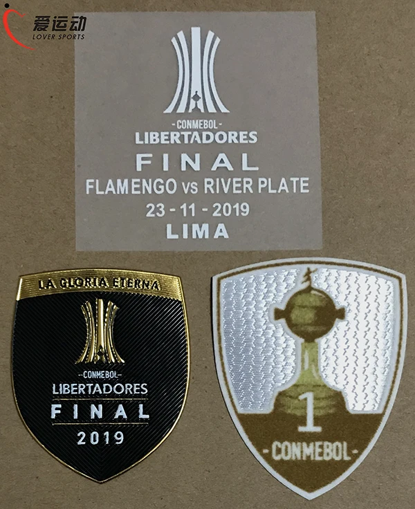 TROPHY 1 SET Фламенко FINAL COPA LIBERTADORES набор патчей CONMEBOL LIBERADORES финальный матч детали+ трофей 1 и трофей 2 патч - Цвет: TROPHY 1 SET