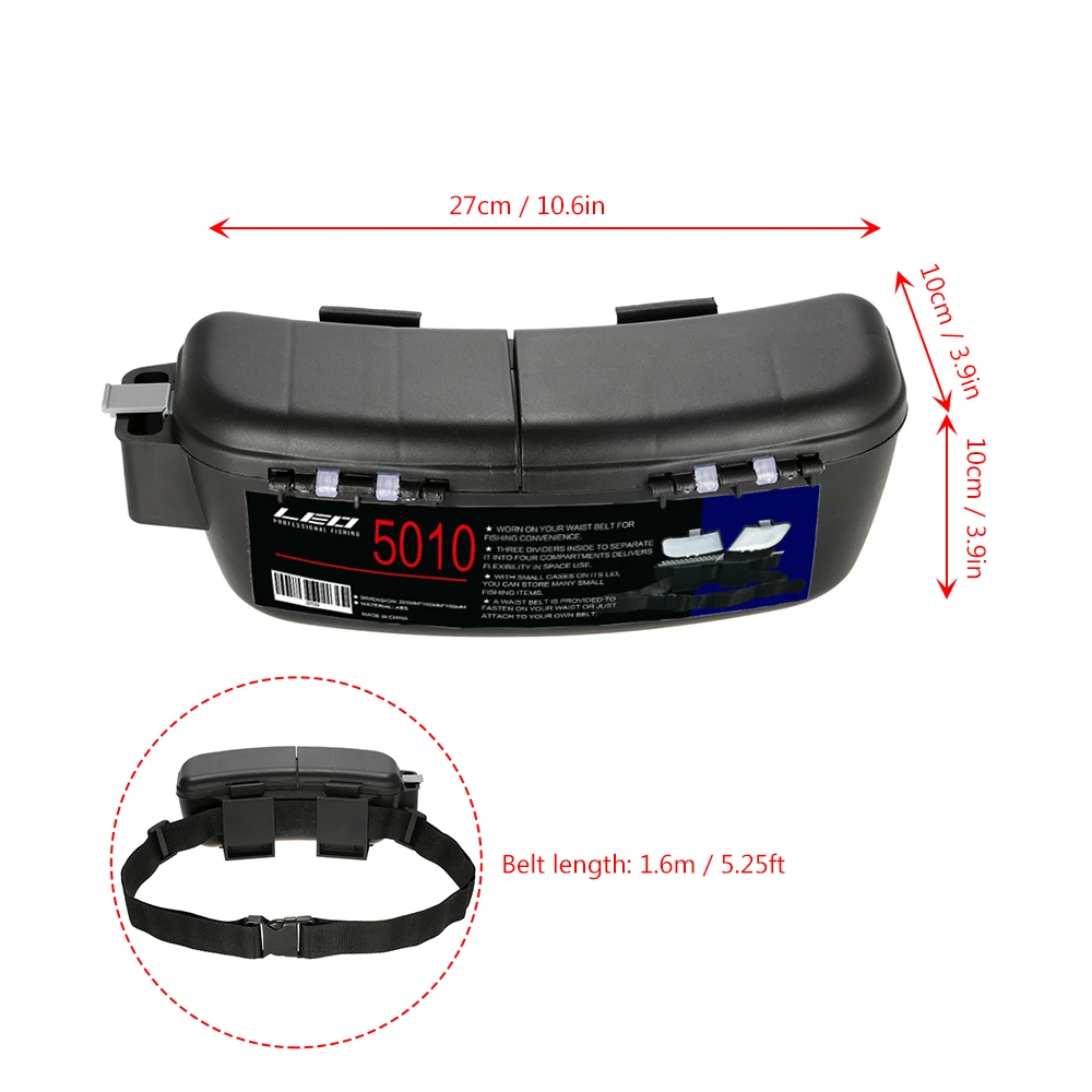 

LEO Multifunctional Fishing Box Portable Fishing Bait Tackle Box Storage Box Waist Carrier Lure Reel Holder Container