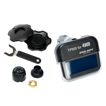 

Steelmate TP-03S TPMS Tire Pressure Monitoring System with Adjustable LCD Display Cigarette Plug 4 Valve-cap External Sensors