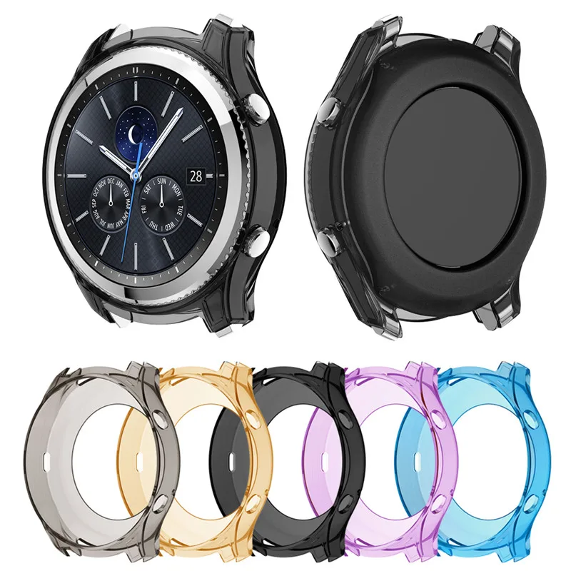 

Silicone TPU Watch Case Soft Watch Case Holder Skin for Samsung Gear S3 Classic Protective Cover Film Protection Cases