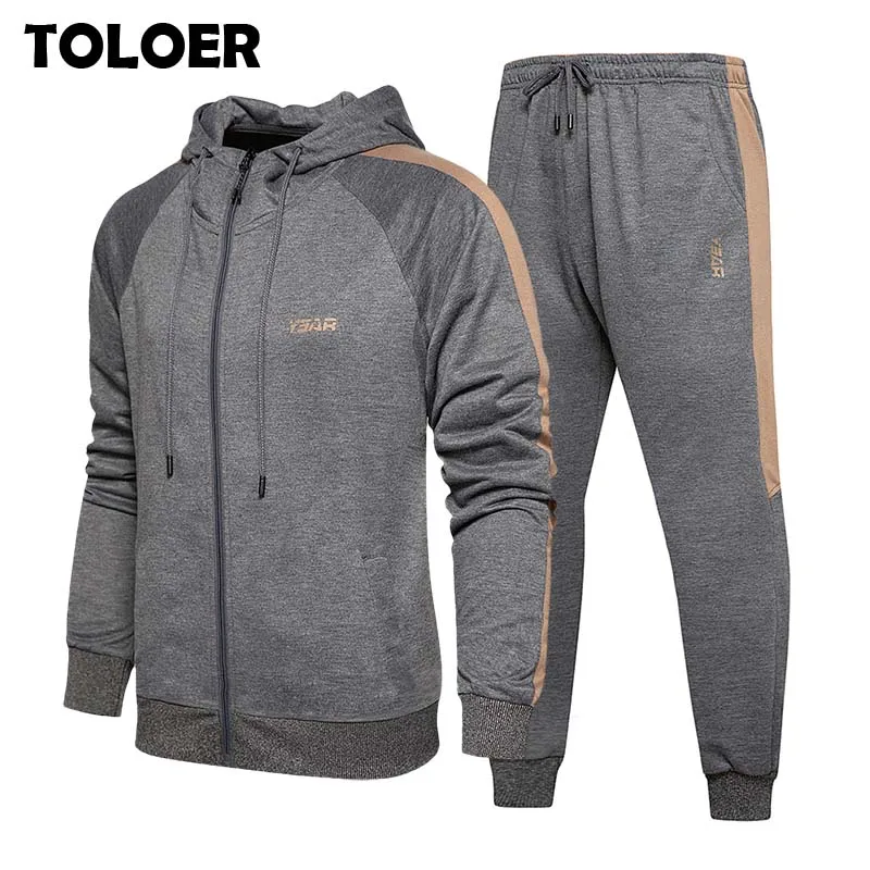 Patchwork Tracksuit Pants Hoodies Sweatshirt Mens Set Men Cardigan Fitness Two-Pieces