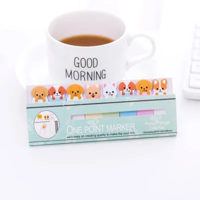 120-160 листов милые Липкие заметки Мультяшные животные Post it Stick Marker Kawaii блокноты для студентов канцелярские принадлежности Learing Office - Цвет: Dog Lake Blue