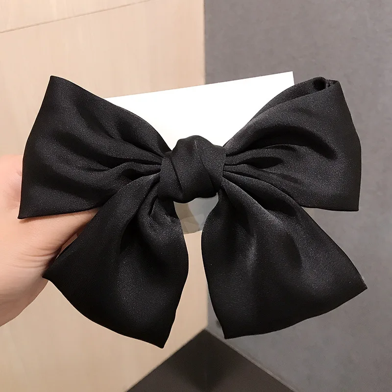 New Hair Clip Bowknot Hairpins for Women Cute Hair Accessories Vintage Big Solid Hair Bow Ties Headband Fashion Simple Hairgrip white hair clips