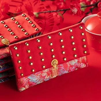 

Chinese style Brocade Coin Purse Pouch Jewelry Gift Bag Embroidered Organizers Pocket For Festival Wedding Kids Gift New Year