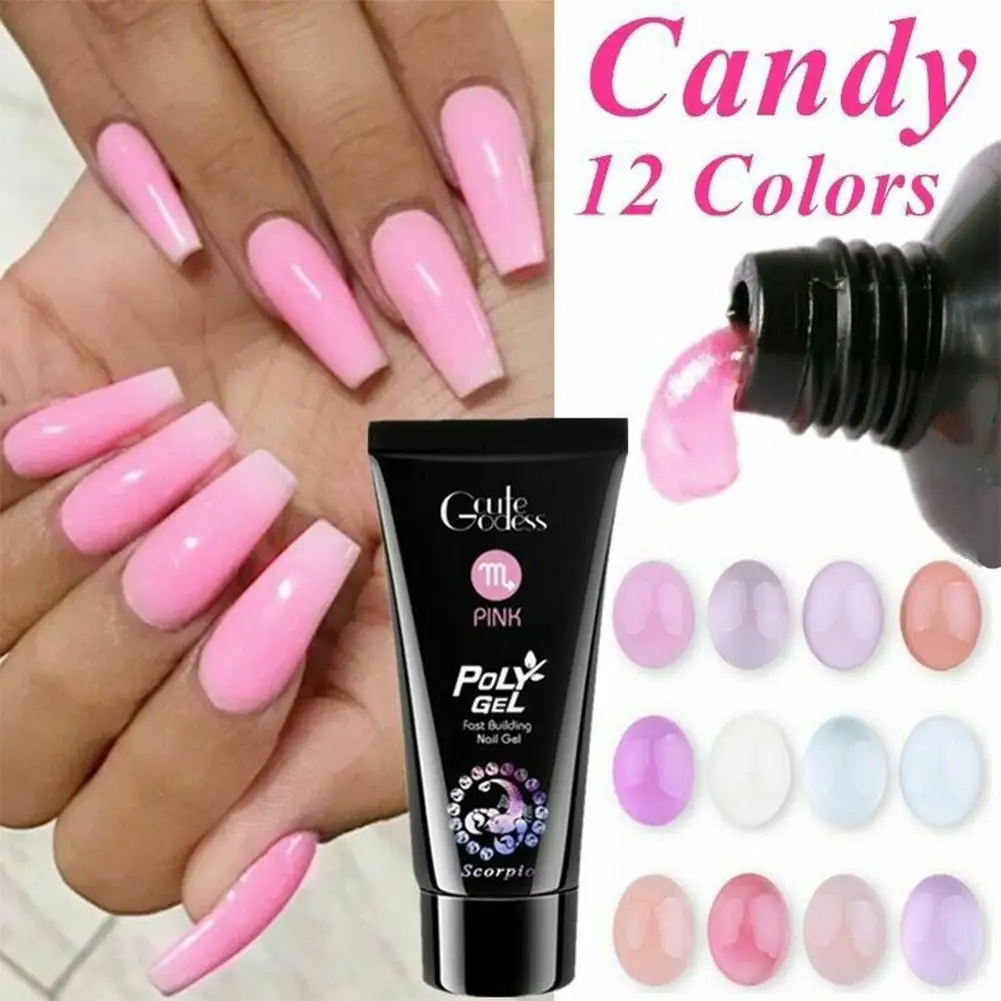 

Extension UV Nail Gel 15ML Clear UV Builder Gel Acrylic UV Candy Extend Gel Quick Building Gel Lacquer Nail Art Tips 12 Colors