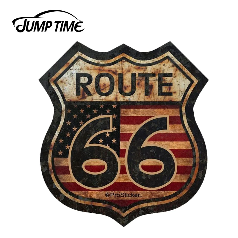 JumpTime 13 см x 11 8 для Дорога 66 американский флаг автомобилей Стикеры наклейка на