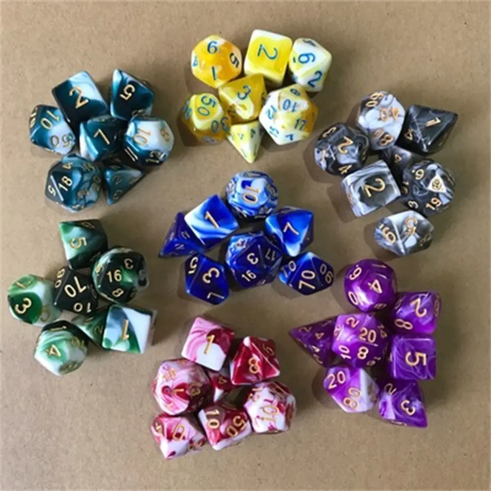 

Многогранный игровой аксессуар для TRPG DND, развлекательные игрушки для отдыха, набор из двух цветных костей, аксессуары для игр