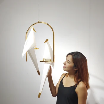 

Modern Creative Bird LED Pendant Lights Origami Crane Home Decor Pendant Lamp Bedroom Living Room Dining Kitchen Light Fixtures