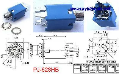 

DHL/EMS 500 sets Copper Female 1/4 inches 6.35mm Stereo Socket Panel for Amplifier headphones-A7