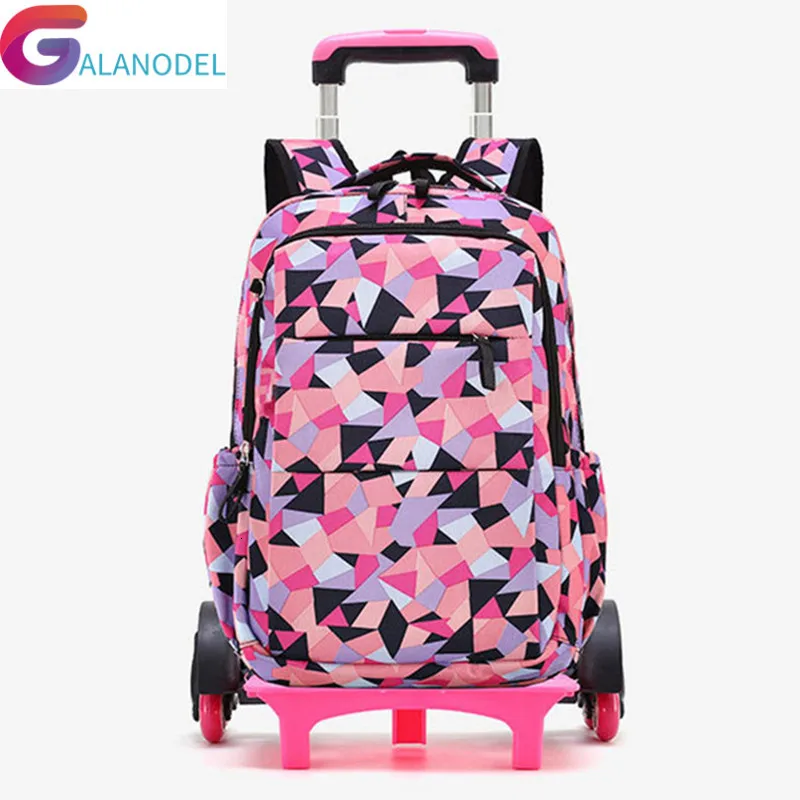 

School Removable Children New Bags with 2/6 Wheels for Girls boys Trolley Backpack Kids Climbing stairs Wheeled Bag Backpack