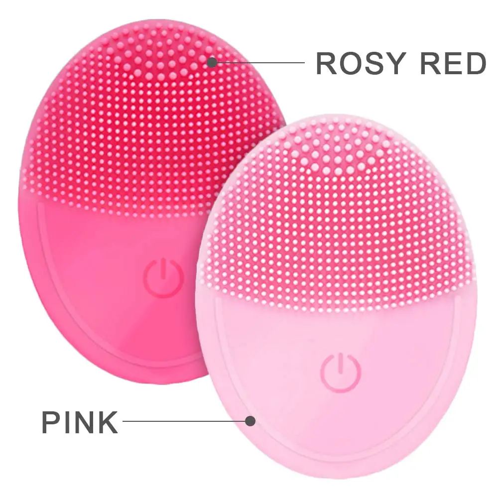 Facial Massage Pore Exfoliation Face Cleaner Electric Wash Instrument Silica Gel 2 Colors Face Cleansing Brush