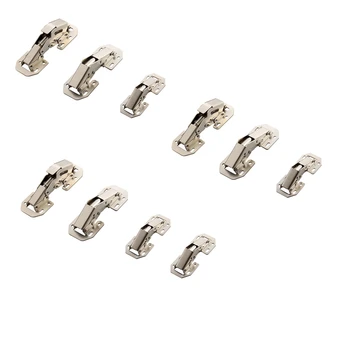 

10PCS 90 Degree No-Drilling Hole Cabinet Bridge Shaped Spring Frog Hinge Full Overlay Cupboard Door Hinges Hardware Accessories