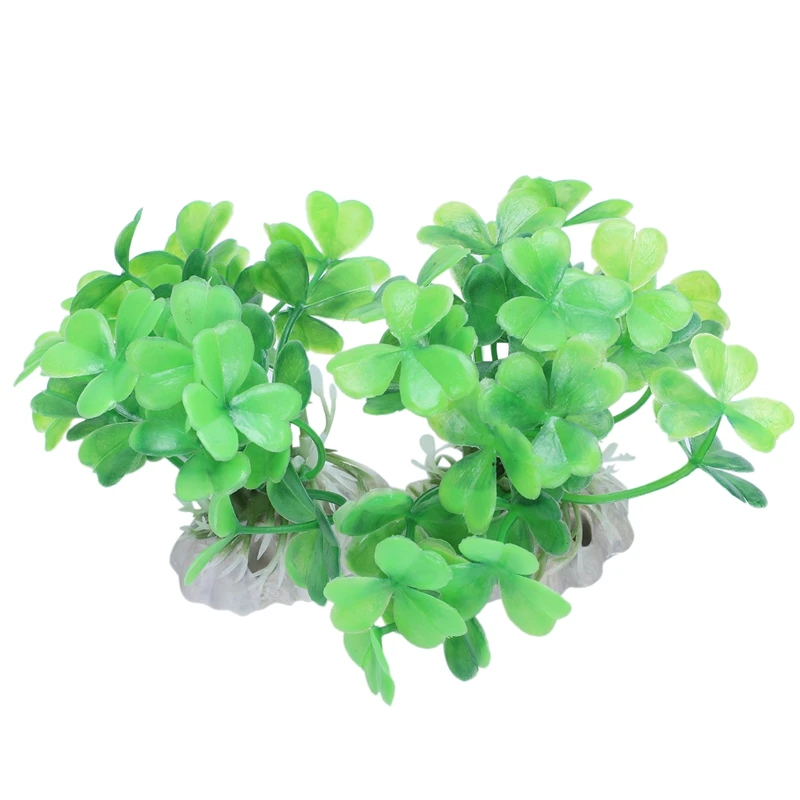 Promotion! 2 pieces Aquarium Landscaping green cloverleaf artificial aquatic plants | Дом и сад
