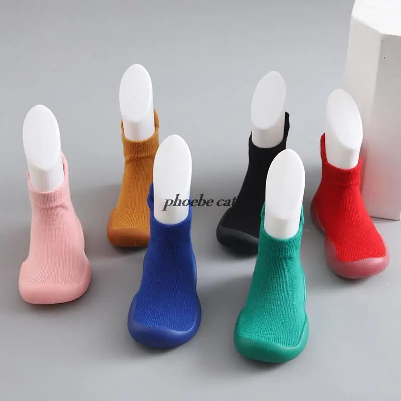 Baby Boys Girls Toddlers Non-Skid Indoor Kids Floor Slipper Solid Casual Children Breathable Cotton Knitted Shoes Ideal Gift baby shoes