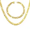 LUXUSTEEL Stainless Steel Chain Jewelry Sets Width 7mm Length 20inch/22inch/24inch Gold/Silver Necklace Bracelets Sets For Men ► Photo 2/6