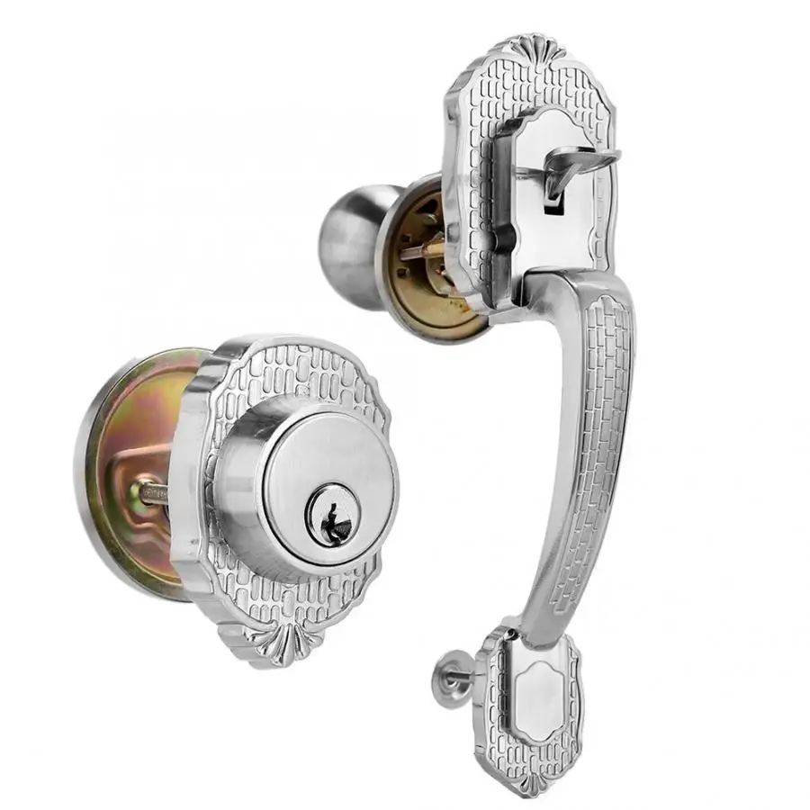 Одноязычный замок с ручкой безопасная дверь 3 механическими ключами бытовой