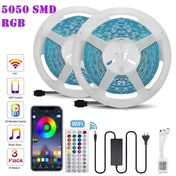 

SMD 5050 LED Strip Light APP Bluetooth Remote Control RGB Flexible Tape Ribbon Lamp for TV Desktop Screen Decorative Backlight
