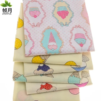 

6 Pcs/lot 2020 New 40X50 ice creamTwill Cotton Fabric,Patchwork Printed Fabric ,DIY Sewing Quilting Fat Quarters Material For