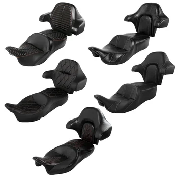 

Motorcycle 5 Stytles Driver Passenger Seat &Backrest Pad For Harley Touring Road Street Glide 14-20