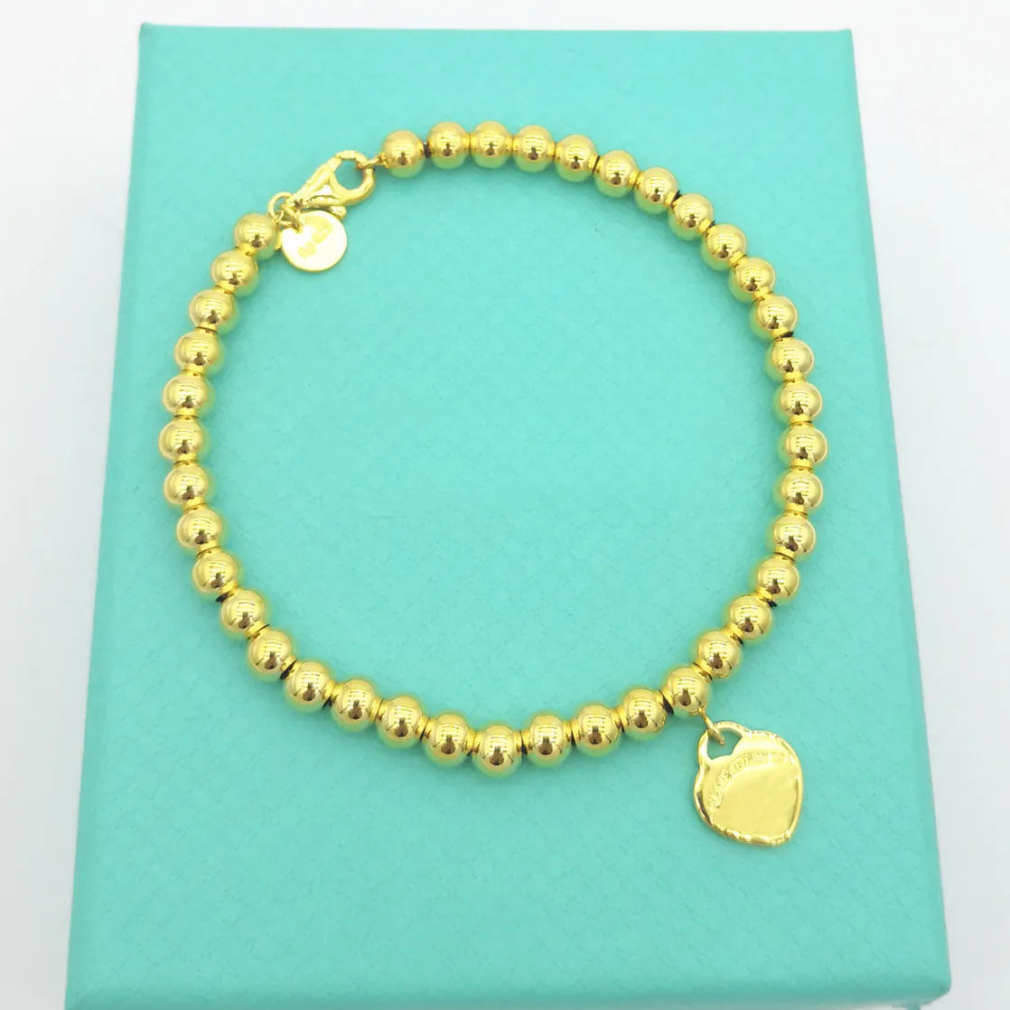 Najtaniej Srebro 925 klasyczna popularna oryginalna moda wisiorek kształtowany w kształcie serca 4mm kule bransoletka damska biżuteria prezent świąteczny