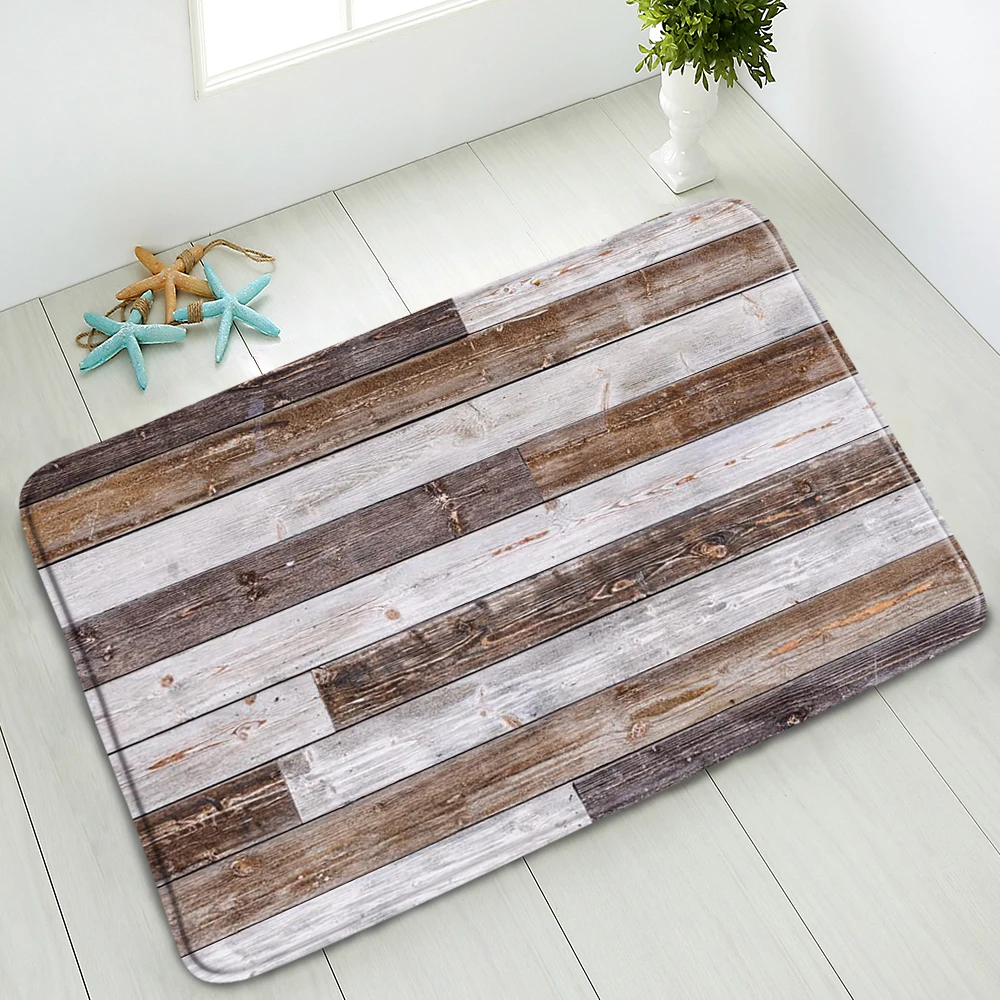Retro Old Wooden Plank Bagno Tappetino Antiscivolo Camera Da Letto Cucina Tappetino Per Interni Tappeto Assorbente Per Balcone Tappeto Lavabile Decora