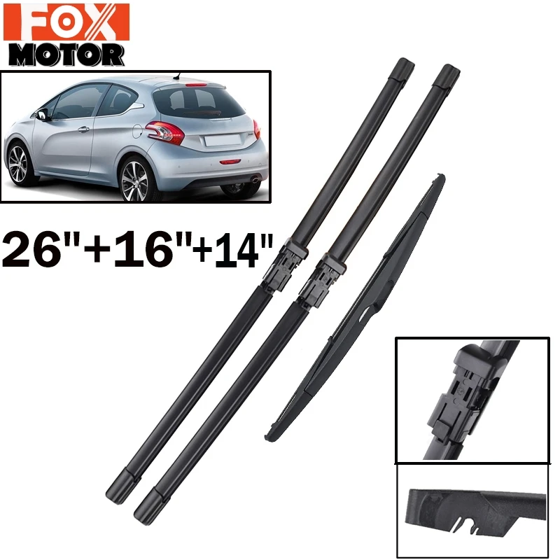 Xukey RHD LHD передние и задние щетки стеклоочистителя для peugeot 208 2012 2013 стеклоочистители ветрового стекла автомобильные аксессуары Резина