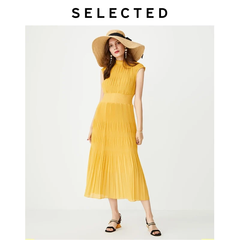 

SELECTED Slim Fit Pleated Midi Dress S|41932J509