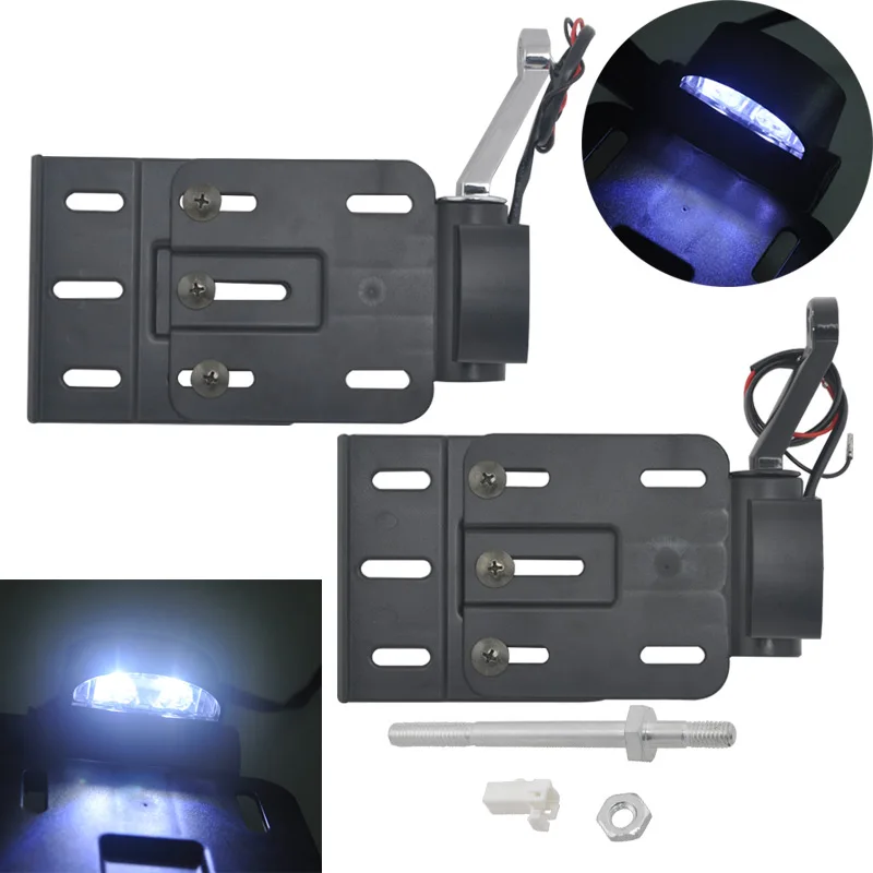 

Motorcycle Telescopic Folding Side-Mount License Plate Frame LED Taillight Holder Adjustable for Harley Sportster XL 883 1200 48