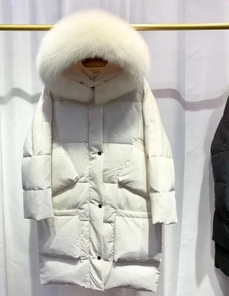 OFF WHITE Парка женская куртка Женское зимнее пальто женская теплая парка с четырьмя карманами Женская куртка длинное пальто парка - Цвет: OFF WHITE