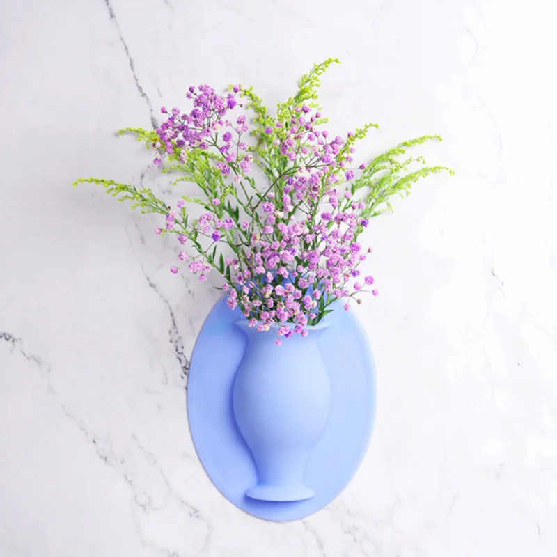 Силиконовые вазы наклейки переклеивающиеся декоративные ногтей бесплатно креативная настенная присоска бонсай висячая стенная ваза стикер на стену