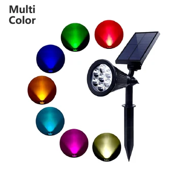 

7 LED Solar Powered Lamp Adjustable Color-Changing Solar Spotlight Waterproof Landscape Wall Light Outdoor Lighting