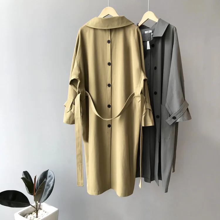 Баженова Женское пальто с регулируемой талией, Женская свободная однотонная ветровка с пуговицами на спине, милое повседневное пальто с широкой талией для девочек R235