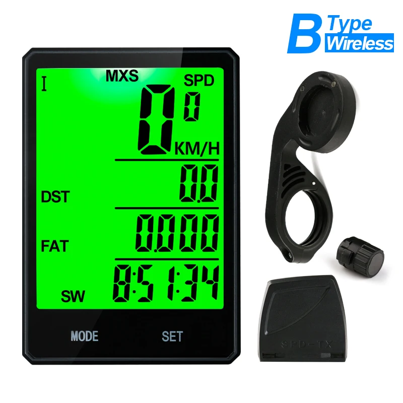 2.8'' Wired/Wireless Cycle Bicycle Computer Bike Speedometer Odometer Waterproof