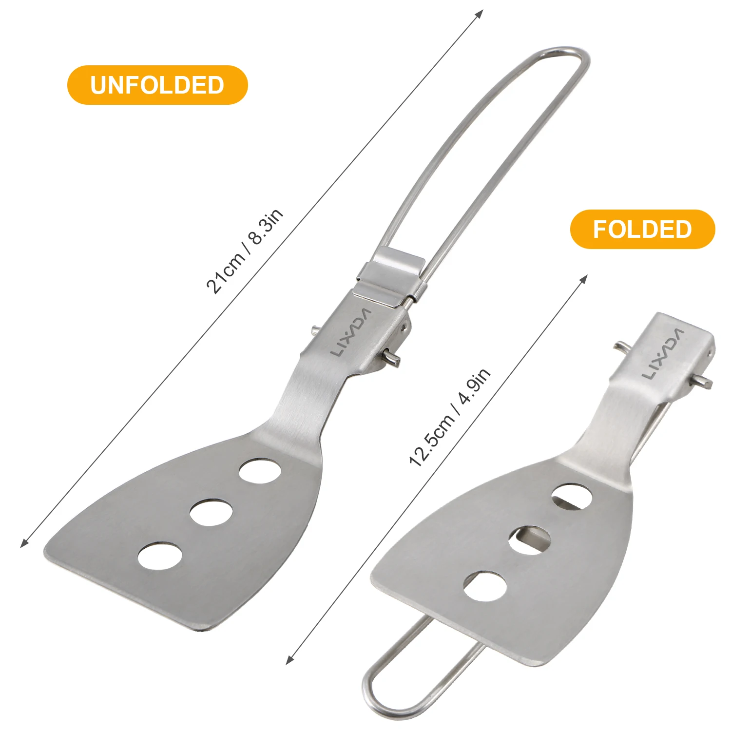 Spatula-Accessories Cooking-Shovel Folding Picnic Stainless-Steel Hiking Lixada Outdoor Camping