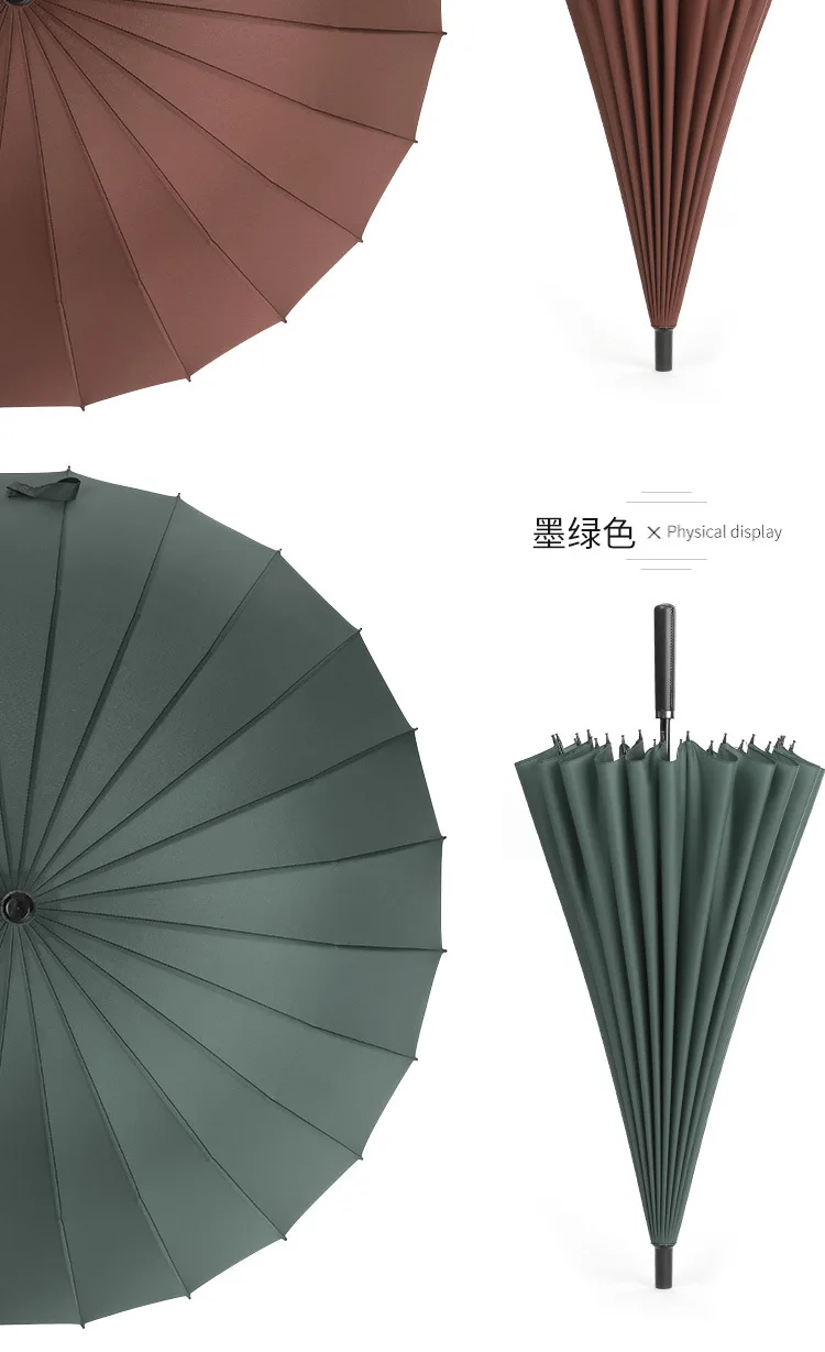 Women's Parapluie Business Umbrella Men Quality 24K Strong Windproof Glassfiber Frame Wooden Long Handle Umbrella