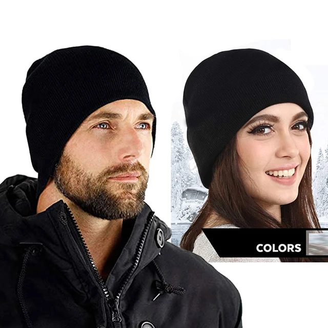 Bonnets d'hiver pour hommes, chapeaux tricotés pour femmes, bonnets d'hiver  pour hommes, Gorro chaud, fourrure épaisse, Bonnet Homme, chapeau de crâne  - AliExpress