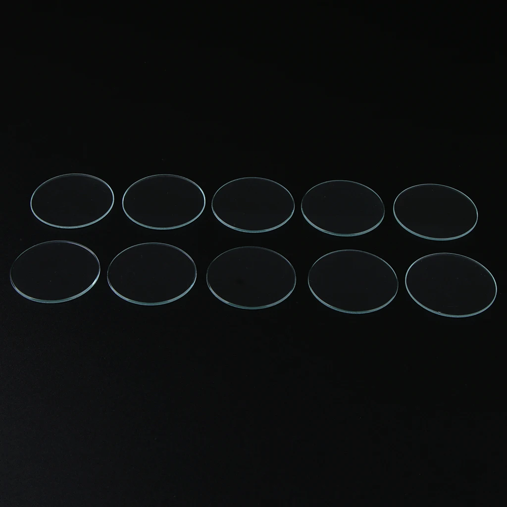 10pcs Flat 1mm Thickness Mineral Glass Watch Crystal Lens 30-36mm Diameter