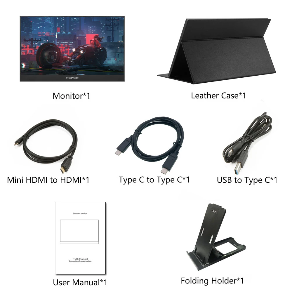 PORPOISE-޴ lcd hd  usb cŸ HDMI ȣȯ Ʈ, ޴, xbox,switch, ps4, ̹ , ͺ 