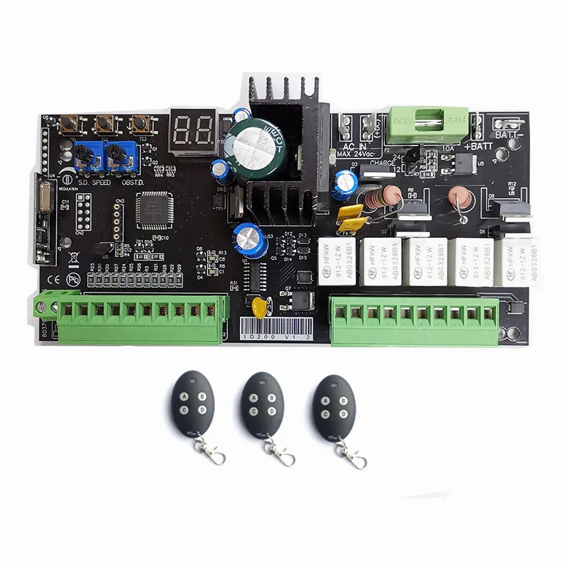 Circuit Board 24VDC Swing Gate Opener Control Unit Motherboard Motor Controller Circuit Board Card for Solar 24VDC Swing Gate Motor Opener with Efficient Operation (1 remote control kit